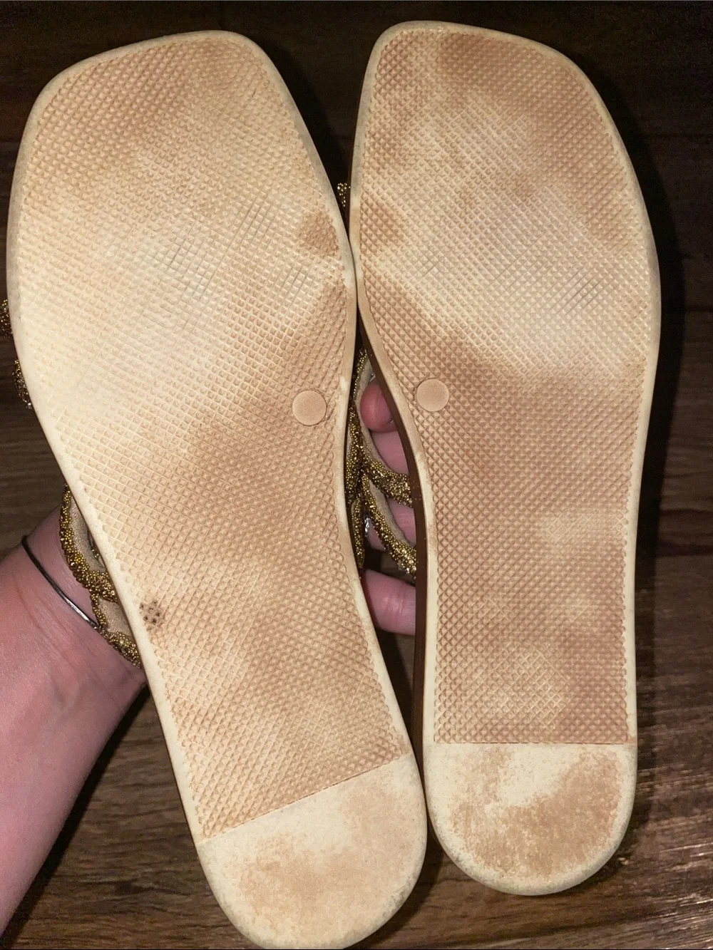 Mariella Bronze Bling Strappy Sandals Woman Size 8